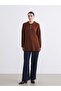 Lcw Modest Brown Polo Collar Women's Knitwear Sweater - 3