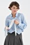 Women's Detachable Scarf Detailed Design Shirt - 2