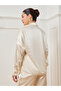 Women Off-White Satin Long Sleeve Shirt - 5