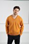 Kavuniçi V-Neck Men's Long Sleeve 100% Lamb Wool Knitwear Sweater