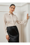 Women Off-White Embellished Satin Shirt