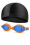 Set of 2 Boneli Swimming Goggles Waterproof Swimming Pool Sea Glasses Orange 1115 - 2
