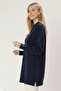 Patterned Hijab Tunic N3304 Navy Blue - 3