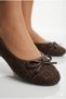 Brown Tweed Fabric Mary Jane Ballet Flats with Stylish Bow Detail Orthopedic Sole Casual Shoes - 3