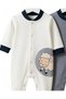 Baby Girl and Boy 0-3 / 3-6 / 6-9 Months Cow and Lamb Printed 3-Piece Jumpsuit Set with Bottom Zipper - 2