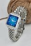 Cornered, Colorful Glass Women's Wristwatch - 2