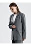 Women's Gray Blazer Jacket Double-Breasted Cut with Lining Stylish Office Jacket - 4