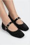 Glittery Fabric Mary Jane Ballerina Shoes with Stylish Buckle and Orthopedic Sole for Everyday Wear - 4