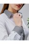 White Cotton Satin King Striped Fabric Detailed Slim Fit Women's Shirt - 4
