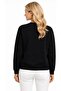 Women’s Black Graphic Sweatshirt – Abstract Face Print, Long Sleeve Crew Neck, - 2