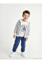 Ecru Printed boys' cardigan t-shirt and sweatpants set
