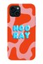 iPhone 13 Compatible Hooray Patterned Suede Inside Launch Phone Case
