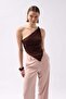 Knot Fit Single Shoulder Triangle Form Women's Blouse - 2