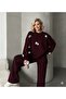 For the Love of Panda! Soft Textured Patterned Two-Piece Knit Set Fits Sizes 38-42