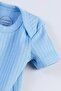 Newborn and Baby Envelope Collar Bodysuit 100% Cotton Camisole (Blue) - 3