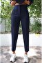 High Waist Zipper Closure Front Pocket Ankle Length Carrot Cut Summer Fabric Tight Fitted Pants