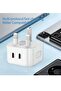 2-Pack 20W USB-C PD Fast Wall Charger – Dual Port Travel Power Adapter with British Plug – Compatib - 3
