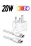 USB C charger and plug for ipad Pro, 20W Wall Fast Charger with 6.6FT USB C Fast Charging Cable Com