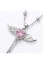 316L Tarnish Resistant Steel Silver Color Heart Key Model Women's Necklace