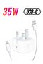 Original 35W USB-C Power Adapter For iPhone 14 13 12 11 Pro Max 14 Plus XS XR XS Max iPad Pro Macbo