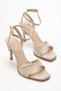 Women's Cross-Strapped Beige Single-Strapped Shoes