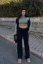 Women's 2-Piece Wide Leg High Waist Sweatpants - 2