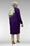 68012 Large Size Combed Cotton Tunic with Stone Detail on Shoulders - Purple - 6