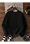 Women's London Est Printed Crew Neck Oversize Sweatshirt - 2