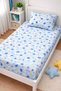 100% Cotton Baby Kids Elastic Sheet and Pillowcase 90X140 Blue Moon Cloudy