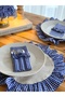 6-Piece Sea Linen Fabric 3-Compartment Spoon Holder with Ruffle Detail / Fork-Spoon-Knife - 4