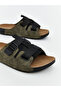 Khaki Suede Look Men's Slippers - 3