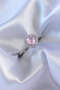 Silver Color Pink Zircon Stone Heart Charm Model Brass Women's Ring -