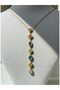 Multi-Colored Stone Women's Y Necklace – with Dangling Zircon Detail, Does Not Tarnish