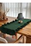 Mossy Linen Ruffled Fabric Runner 40X120Cm