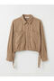 Özmarka New Season Beige Lace-Up Oversize Women's Shirt - 5