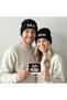 Dad Mom Embroidered Beanie Set of 2 / Dad Mom Beanie Set Embroidered Hat Set - 2