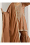 3-Piece Chinon Zari Embroidered Kurta, Sharara and Tassel Dupatta Set - 2