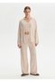 Cotton Silk Blend Natural Knitwear Trousers - 3