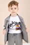 Gray Arma Detailed Shirt and Double-Legged Trousers Boys' 3-Piece Set 23621 - 7