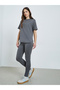 Grey Curved Hem T-Shirt and Leggings Co-Ords