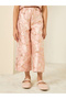 Girls Pink Embroidered Jacquard Top and Trousers Set - 4