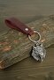 Big Wolf Design Real Leather Keychain Fashion Key Holder Genuine Leather Keychain