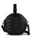 Women Black Round Quilted Sling Bag - 2