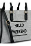 Women Grey Microfiber Slogan Tote Bag - 6