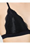 Padded Non-Wired Lace Bralette with Metal Trim - 2