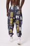Unisex Street Style Printed Wrinkled Sports Baggy Trousers - 5