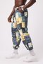 Unisex Street Style Printed Wrinkled Sports Baggy Trousers - 2