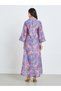 Women Purple Floral Print A-Line Jalabiya - 5
