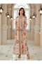 Women Printed V-Neck A-Line Jalabiya - 5
