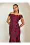Women Jacquard Off Shoulder Maxi Evening Dress - 2